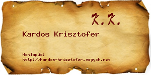 Kardos Krisztofer névjegykártya