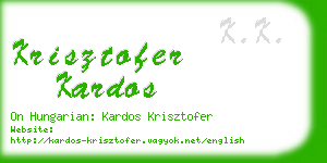 krisztofer kardos business card
